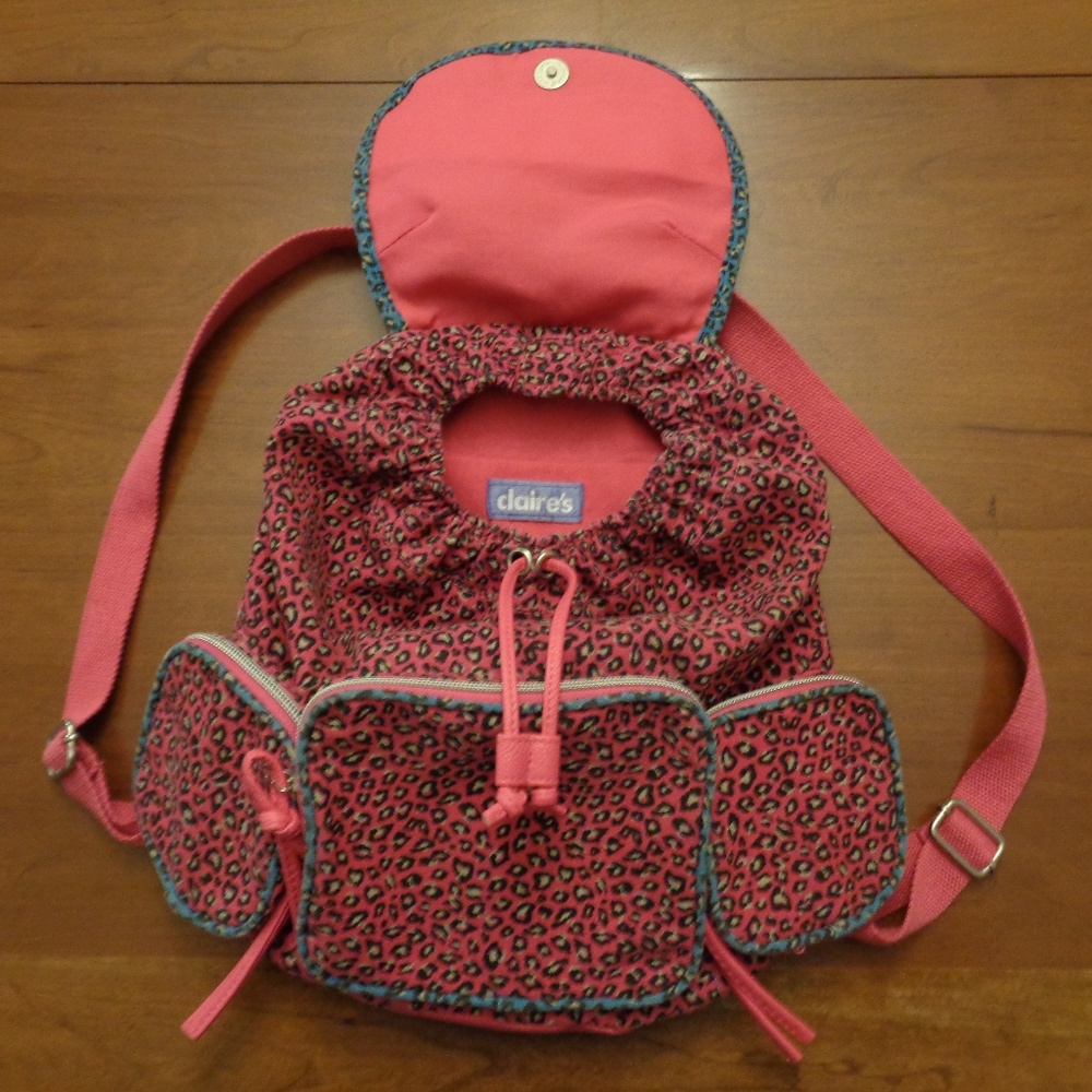 Pink Leopard Print Backpack - Picture 2 of 4